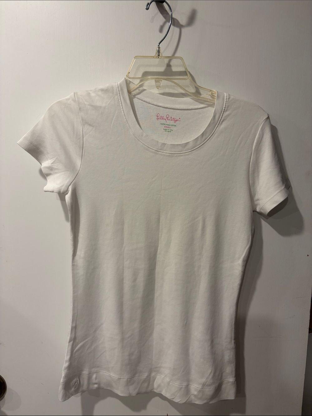 Lilly Pulitzer White Short Sleeve Crew Neck Tee small